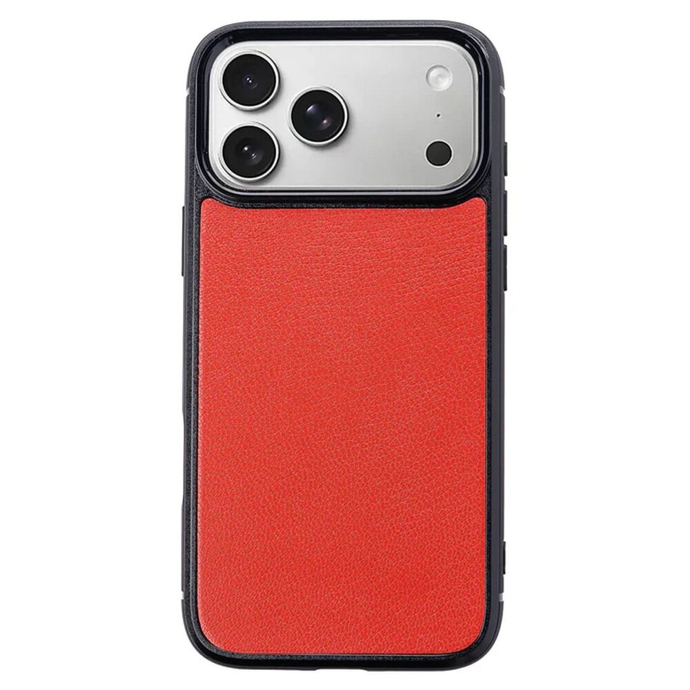 iPhone 17 Pro / Pro Max Goatskin Leather Case in Red – Luxury Slim